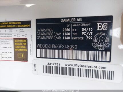 WDDKJ6HB6GF348090 2016 MERCEDES-BENZ