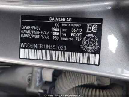 WDDSJ4EB1JN551023 2018 MERCEDES-BENZ