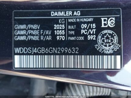 WDDSJ4GB6GN299632 2016 MERCEDES-BENZ