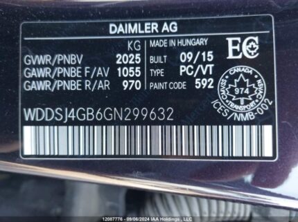 WDDSJ4GB6GN299632 2016 MERCEDES-BENZ
