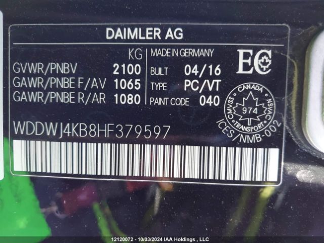 WDDWJ4KB8HF379597 2017 MERCEDES-BENZ