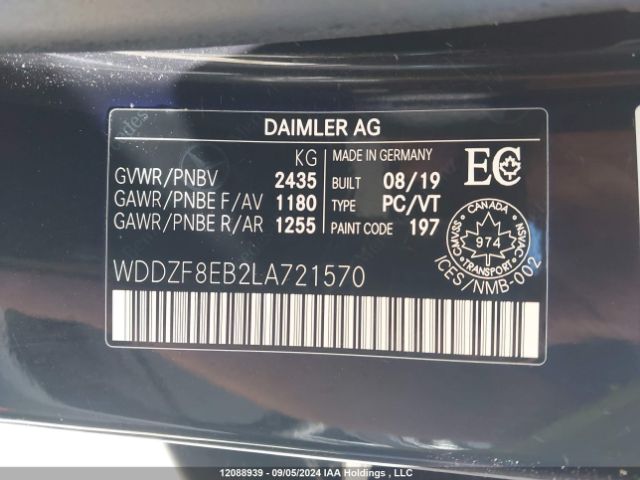 WDDZF8EB2LA721570 2020 MERCEDES-BENZ