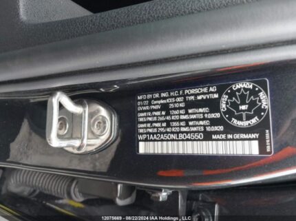 WP1AA2A50NLB04550 2022 PORSCHE