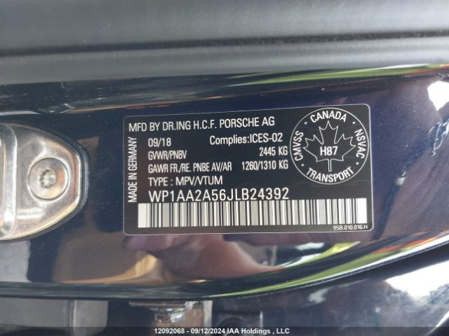 WP1AA2A56JLB24392 2018 PORSCHE