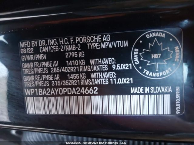WP1BA2AY0PDA24662 2023 PORSCHE