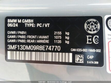 3MF13DM09R8E74770 2024 BMW