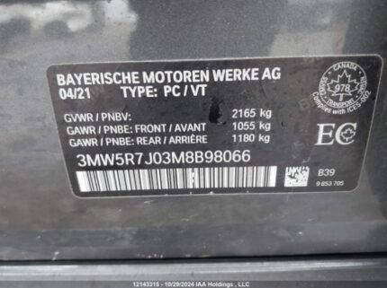 3MW5R7J03M8b98066 2021 BMW