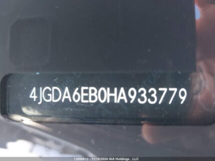 4JGDA6EB0HA933779 2017 MERCEDES-BENZ
