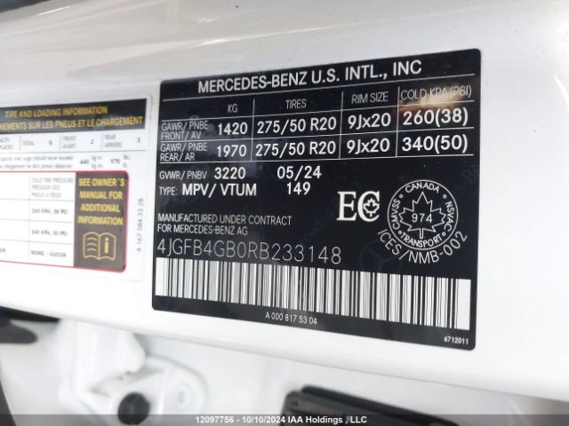 4JGFB4GB0RB233148 2024 MERCEDES-BENZ