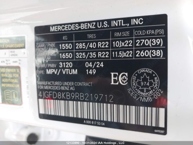 4JGFD8KB9RB219712 2024 MERCEDES-BENZ