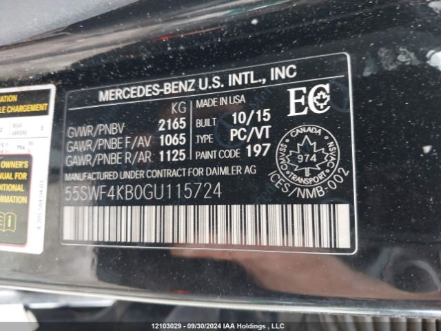 55SWF4KB0GU115724 2016 MERCEDES-BENZ