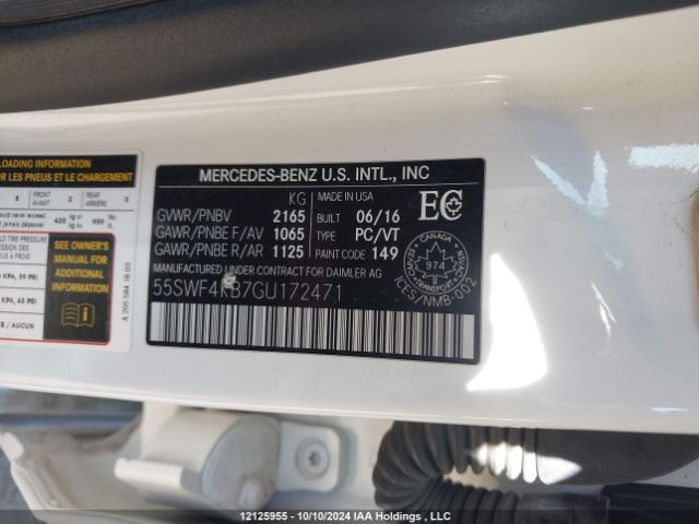 55SWF4KB7GU172471 2016 MERCEDES-BENZ