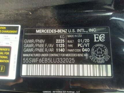 55SWF6EB5LU332025 2020 MERCEDES-BENZ