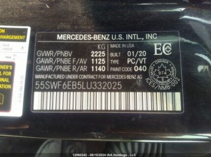 55SWF6EB5LU332025 2020 MERCEDES-BENZ