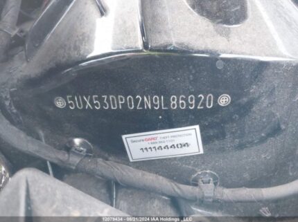 5UX53DP02N9L86920 2022 BMW