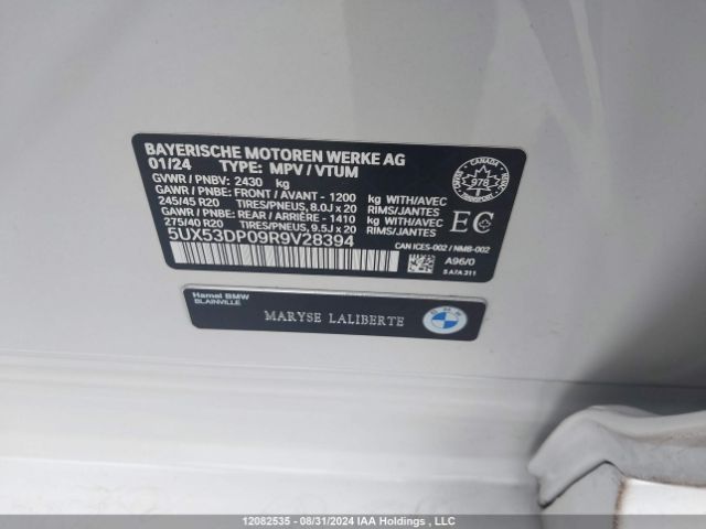 5UX53DP09R9V28394 2024 BMW