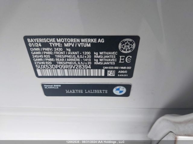 5UX53DP09R9V28394 2024 BMW