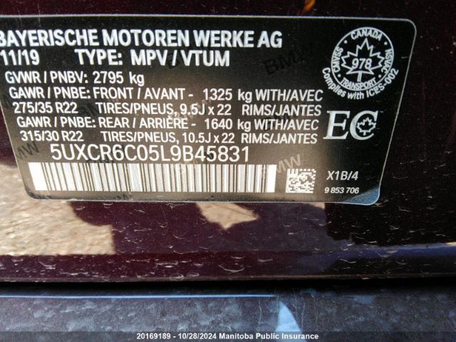 5UXCR6C05L9B45831 2020 BMW