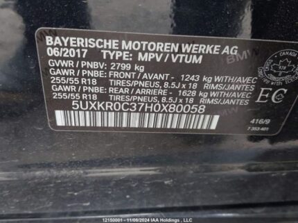 5UXKR0C37H0x80058 2017 BMW