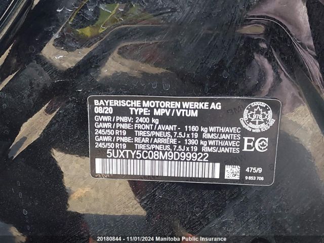 5UXTY5C08M9D99922 2021 BMW