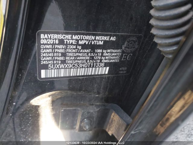 5UXWX9C53H0T11336 2017 BMW