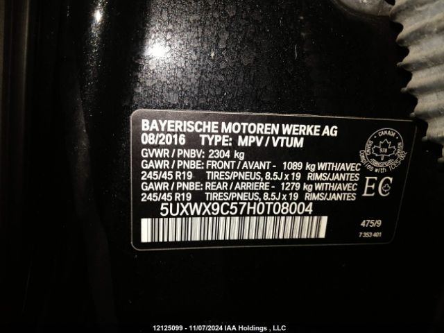 5UXWX9C57H0T08004 2017 BMW