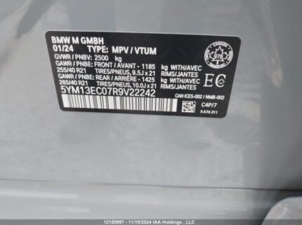 5YM13EC07R9v22242 2024 BMW