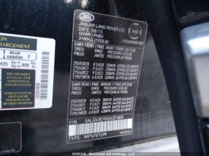 SALGV3EF0GA251855 2016 LAND ROVER