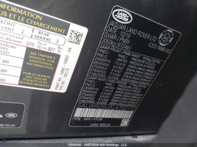 SALWR2SU5LA702172 2020 LAND ROVER