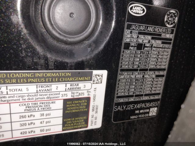 SALYJ2EX4PA364937 2023 LAND ROVER