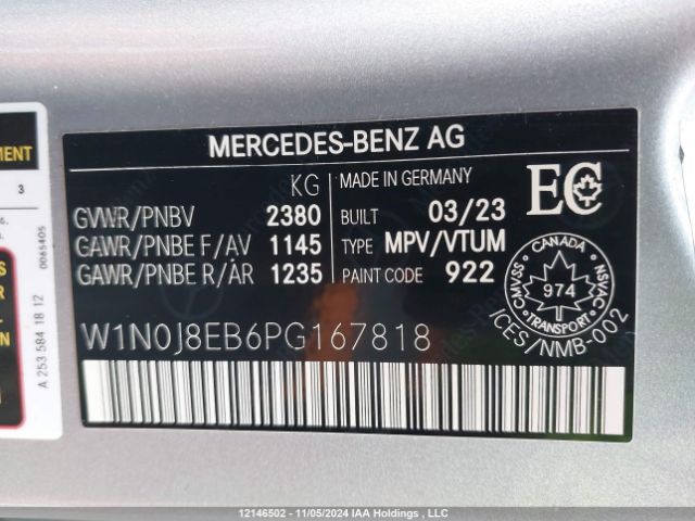 W1N0J8EB6PG167818 2023 MERCEDES-BENZ