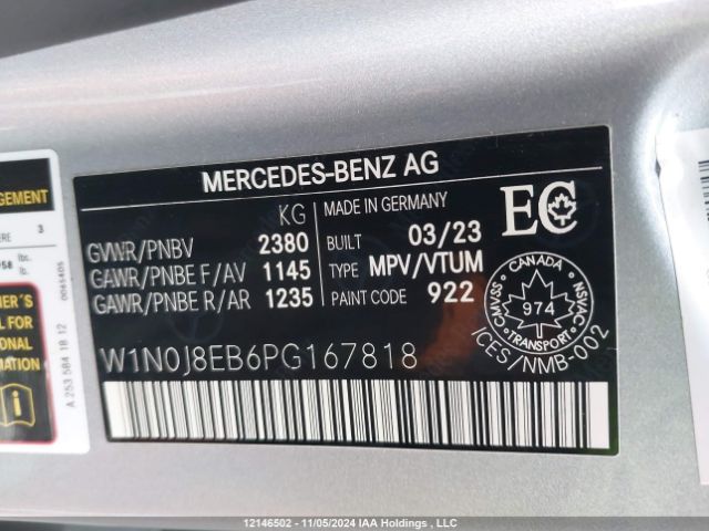 W1N0J8EB6PG167818 2023 MERCEDES-BENZ