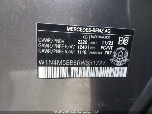 W1N4M5BB8RW351727 2024 MERCEDES-BENZ