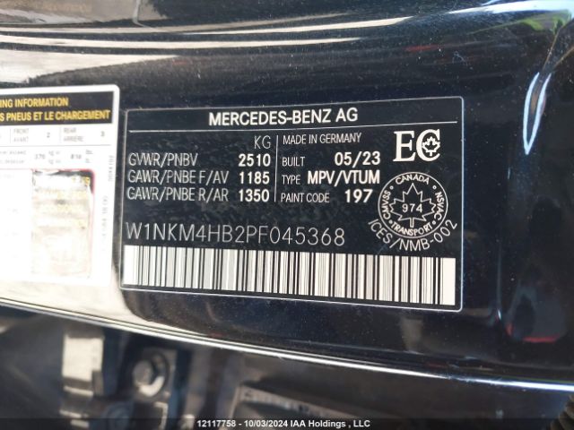 W1NKM4HB2PF045368 2023 MERCEDES-BENZ