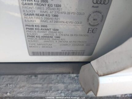 WA1A4AFY1N2134582 2022 AUDI