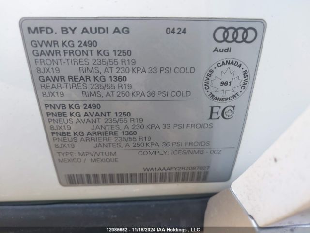 WA1AAAFY2R2087027 2024 AUDI