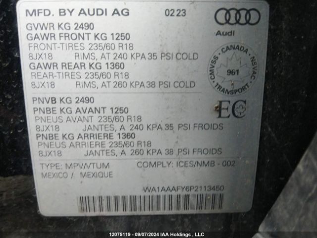 WA1AAAFY6P2113450 2023 AUDI