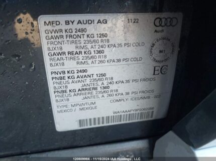 WA1AAAFY9P2062056 2023 AUDI
