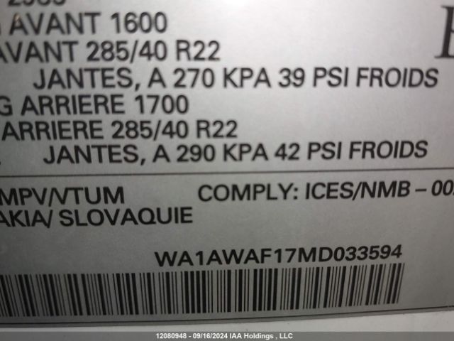 WA1AWAF17MD033594 2021 AUDI