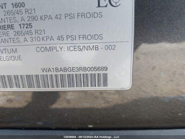 WA1BABGE3RB005689 2024 AUDI