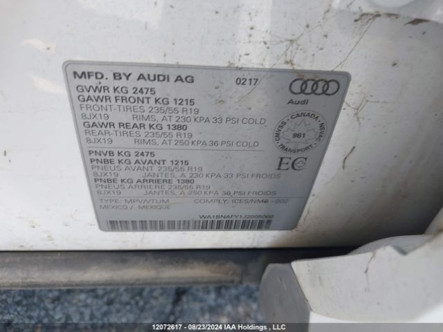 WA1BNAFY1J2005000 2018 AUDI