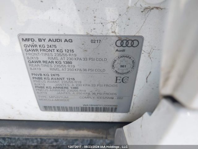 WA1BNAFY1J2005000 2018 AUDI