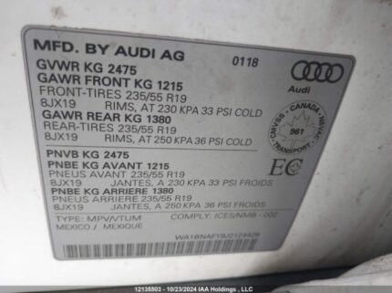 WA1BNAFY9J2124426 2018 AUDI