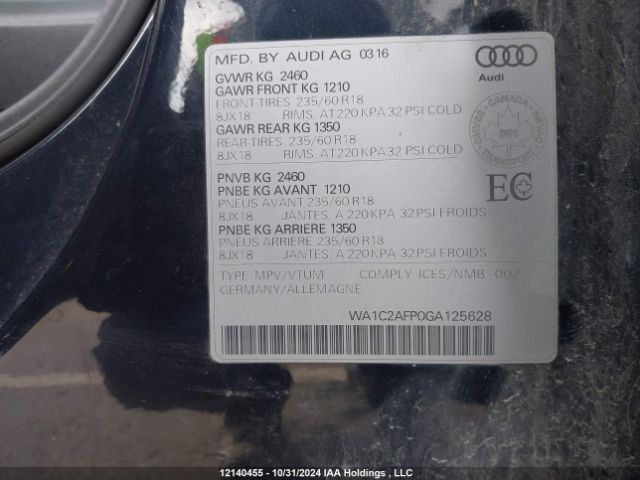 WA1C2AFP0GA125628 2016 AUDI