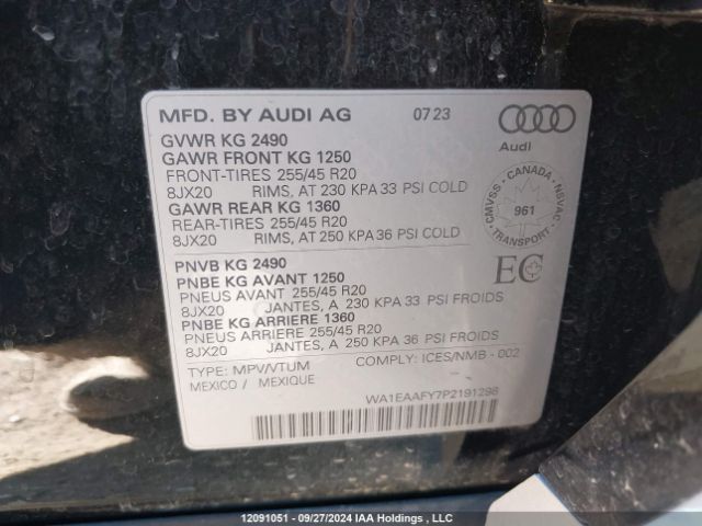 WA1EAAFY7P2191298 2023 AUDI