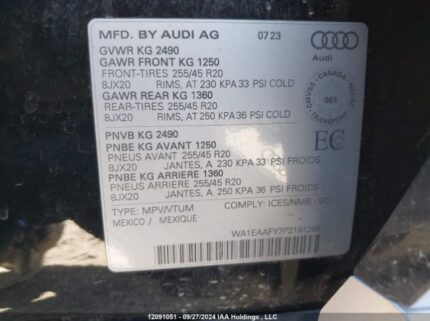 WA1EAAFY7P2191298 2023 AUDI