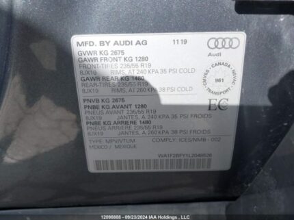 WA1F2BFY1L2048526 2020 AUDI