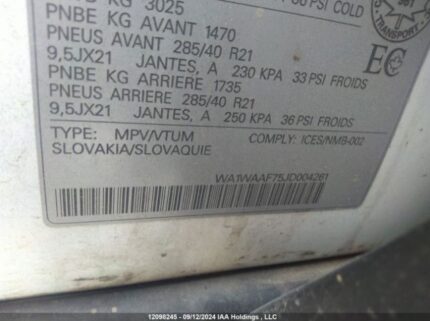 WA1WAAF75JD004261 2018 AUDI