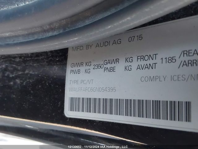 WAUFFAFC6GN054395 2016 AUDI