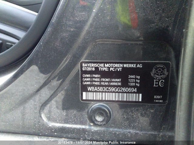 WBA5B3C59GG260694 2016 BMW